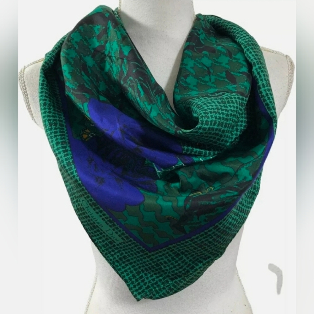 Christian Dior Green and Purple Scarf
